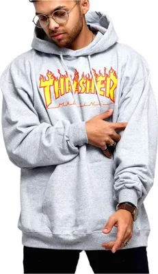 Produktbild von Thrasher Flame Logo Kapuzenpullover Grau M Herren Grau M