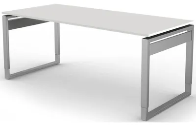 Zdjęcie produktu dla Biurko Form 5 z ręczną regulacją wysokości, białe, wymiary blatu: 180 x 80 cm