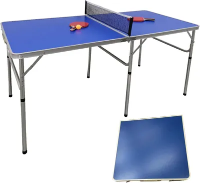 Productafbeelding van Tafeltennistafel - Inklapbare tafel - Binnen en buiten - Complete set inclusief - 152 x 76 cm - Blauw