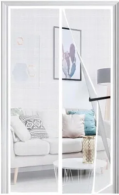 Obrázok produktu pre Magnetická sieť proti komárom – magnetická záclona proti komárom – 1 ks – biela – 120 x 220 cm