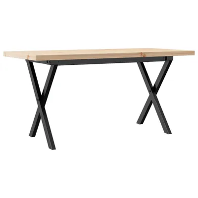 Imagen del producto de vidaXL Mesa de centro con estructura en forma de X, 90x40x45,5 cm, madera maciza de pino y acero