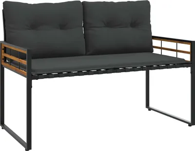 Obrázek produktu pro vidaXL Dřevěná lavice s polštářem světle šedá 114 x 55 x 77 cm