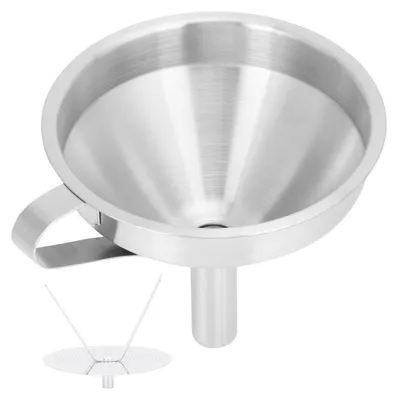 Image de Entonnoir en acier inoxydable 304, séparateur pour huile, bière, café, eau, liquides, ustensile de cuisine, taille moyenne : 13 cm