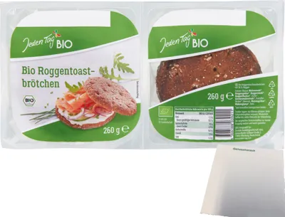 Produktbild von Jeden Tag  Roggentoastbrötchen (260g Packung) + usy Block