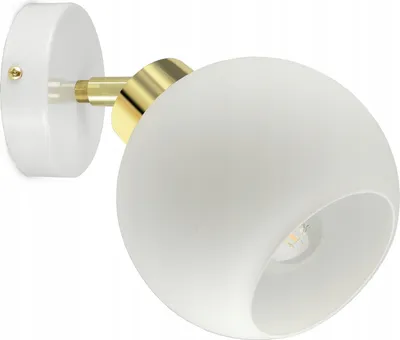 Zdjęcie produktu dla Lampa Ścienna Kinkiet Biały Szklana Kula White Glass - K1 LED E27