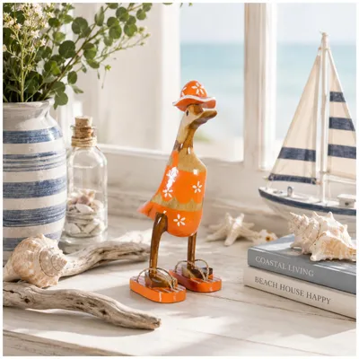 Produktbild von Dekoente Quakalina Beach aus Holz 25 cm Orange Sommerliche Landhaus Dekoration