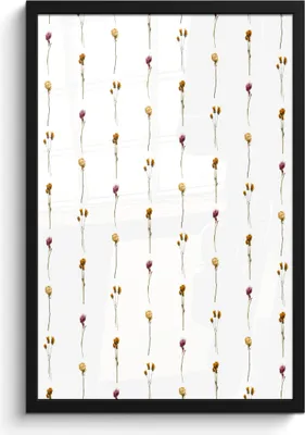 Produktbild von MuchoWow® MuchoWow® Gerahmtes Poster Blumen - Farben - Illustration 40x60 cm - Poster mit zchwarzem Bilderrahmen - Papierdruck - Wandbilder