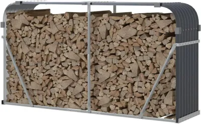 Obrázek produktu pro Stojan na dřevo – regál na dřevo – pro kamna – odolný pozinkovaný ocel – 180 x 45 x 100 cm – antracitová barva
