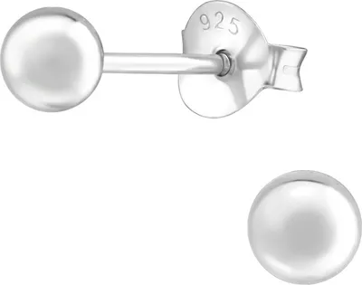 Produktbild von Ball Ohrstecker: Kugel Ohrringe Silber 925 4 mm