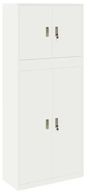 Immagine prodotto di vidaXL Armadio portaoggetti, 2 pezzi, bianco, 90 x 40 x 210 cm, acciaio
