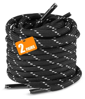 Produktbild von Schnürsenkel Schuhbänder Rund - Schwarz - 120 cm - 2 Paar