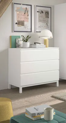 Produktbild von VIPACK - EVA Kommode mit 3 großen Schubladen (Soft-Close), weiß lackiert