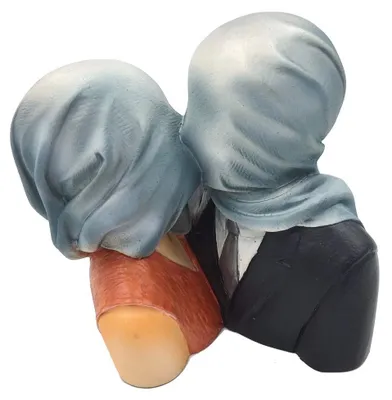 Skulptur Die Liebenden nach Magritte, 12,5 cm, Polyharz