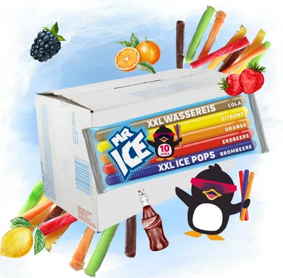 Produktbild von MR ICE Wassereis XXL 15 x 600ml | 150 x Fruchteis Icesticks mit je 60ml - Großpackung mit 5 x Geschmacksrichtungen zum Selbsteinfrieren