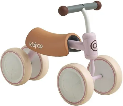 Productafbeelding van Loopfiets met 4 wielen, paars, voor kinderen van 1-2 jaar, duwspeelgoed voor binnen en buiten