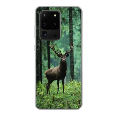 Produktbild von MuchoWow® Handyhülle Schutzhülle Hülle für Samsung Galaxy S20 Ultra Hirsche - Wald - Bäume - Tiere - Natur Silikon Softcase Handy Hülle - Karteninhaber
