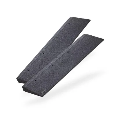 Immagine prodotto di set di rampe per cordoli bepco (2 pezzi), rampa per cordoli - nera, con rondelle incassate per il fissaggio, ciascuna lunga 100 cm, alta 5 cm
