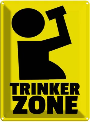 Produktbild von vianmo Blechschild 40x30 cm Alkohol Trinkerzone Witz Humor Lustig Spaß