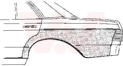 Produktbild von VAN WEZEL Seitenwand Reparaturblech passend für MERCEDES-BENZ Stufenheck (W123)
