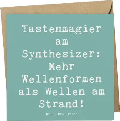 Produktbild von Mr. & Mrs. Panda Grußkarte Spruch Synthesizer Magie - Meeresbrise - Geschenk, anlasskarte, Lernen, Glückwunschkarte, Musik, elektronisches Musikinstrument, Musiker