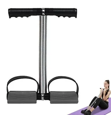 Produktbild von Bauchtrainer - Einzelgurt mit Pedalen - Widerstandsband mit Griff - Multifunktionales Fitnessband - Bauchmuskeltrainer für Sit-ups und Training