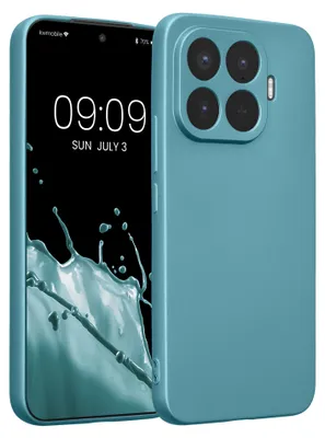 Produktbild von kwmobile Handyhülle für Xiaomi 17T Pro Hülle - weiche Silikon Case metallisch schimmernd - Schutzhülle Cover - Metallic Karibikblau