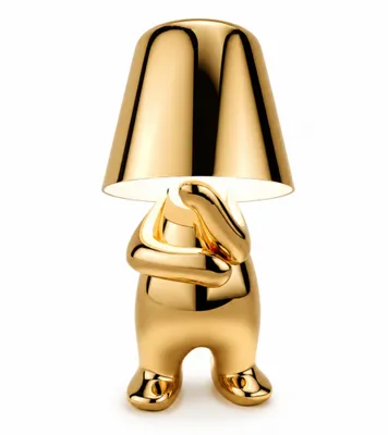 Produktbild von Thinker-Statue LED Nachttischlampe mit Touch-Steuerung,USB-Aufladung,3 Helligkeitsstufen,Kabellose Dimmbare Tischlampe,Dekorative Nachtlicht,(Gold C)