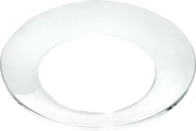 Produktbild von Glas-Kerzenmanschette - Tropfenfänger für Kerzen bis Ø 50 mm. Hergestellt in Hausarbeit aus klarem Glas. Schützt vor laufendem Wachs auf Ihrem gedeckten Tisch.