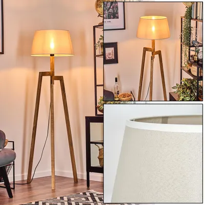 Produktbild von Schiavonea Stehlampe aus Holz/Stoff in Naturfarben/Beige/Weiß