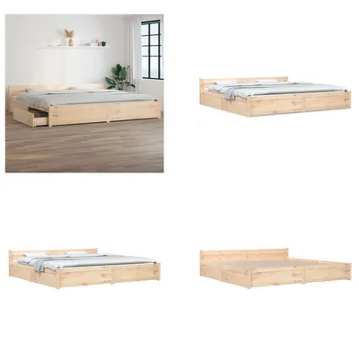 Produktbild von vidaXL Bett mit Schubladen 200x200 cm - Bettrahmen - Bettgestell - Bett - Holzbett