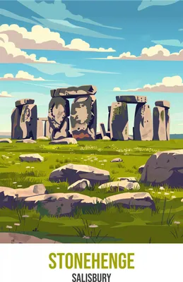 Produktbild von Dekorationsposter Stonehenge 30x40cm aus der Monument-Serie mit weißem Rand