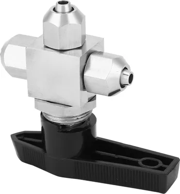 Image de robinet à bille à 3 voies en acier inoxydable 304 pour tuyau d'air en PU6 x 4mm