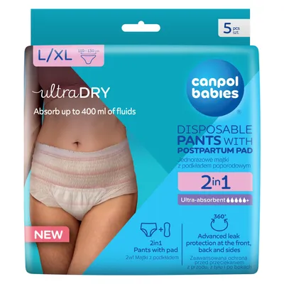 Produktbild von Canpol babies Einweg-Slips 2in1 mit Wochenbett-Einlage L/XL 5 St. 78/012