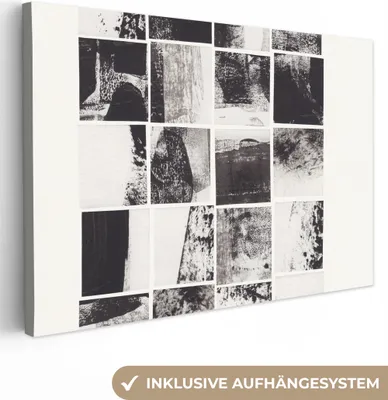 Obrázok produktu pre OneMillionCanvasses® - plátno - 150x100 cm, mozaika - abstraktné - čierne - biele, nástenné umenie Print Wall Decor - fotografia na plátne - obraz na drevenom ráme