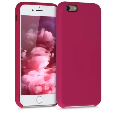 Produktbild von kwmobile Hülle kompatibel mit Apple iPhone 6 / 6S Hülle - Silikon Handy Case - Handyhülle weiche Oberfläche - kabelloses Laden - Granatapfelrot