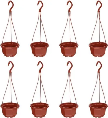 Immagine prodotto di Vaso sospeso per piante, set da 8 pezzi, in plastica, per interni ed esterni