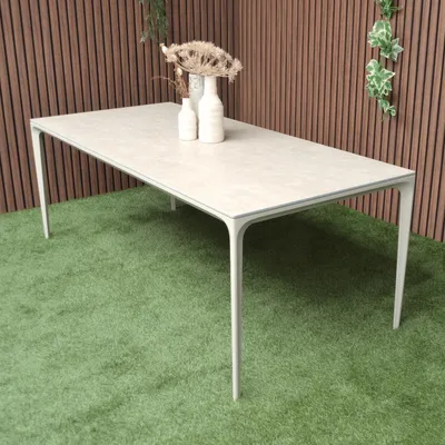 Produktbild von Gartentisch Vienna Warmweiß 200 cm Dining Esstisch – 8200W