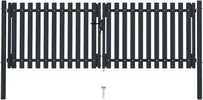 Produktbild von Doppeltür-Zauntor aus Stahl 300 x 75 cm Anthrazit