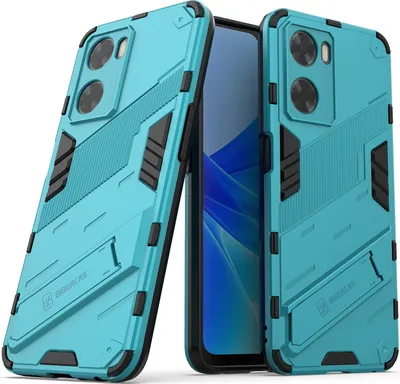 Produktbild von Armor Hülle für Oppo A57 4G, Hybrid PC TPU Bumper Stoßfestes Schutzhülle mit Standfunktion Blau