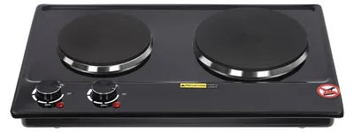 Image de Plaque de cuisson électrique - Double zone de cuisson infrarouge - 2500 W - 2 zones indépendantes - 6 niveaux de puissance - Portable, pour une utilisation en intérieur/extérieur, en camping ou en camping-car