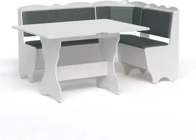 Produktbild von Eckbankgruppe Rhodos grau-weiß, Sitzbank, Truhenbank Kunstleder, Esstisch ausklappbar weiß