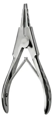 Produktbild von Schmuck-Piercing-Schlaufenöffnungszange, 14 cm, Edelstahl, für Perlenringe, federbelastet, mit Komfortgriff