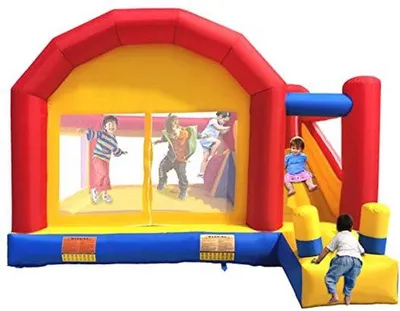 Produktbild von Grosses begehbare Kastell mit Trampolin, Rutsche und Kletterwand aus Kunststoff