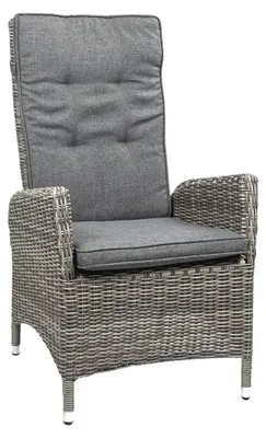 Produktbild von Verstellbarer Gartenstuhl | Palermo | Aschgrau | Rattan | 2er Set