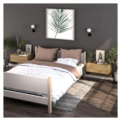 Produktbild von Wand-Nachttische 2 Stück Sonoma-Eiche für das Schlafzimmer