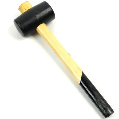 Produktbild von Gummihammer 65mm vielseitiger Schonhammer mit konischem Holzstiel
