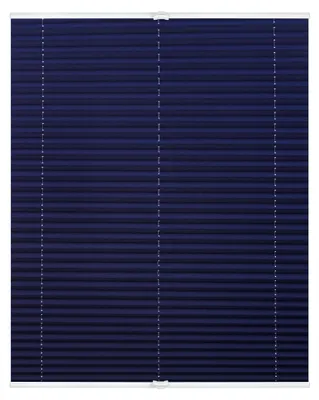 Produktbild von Lichtblick Plissee blickdicht Tageslicht ohne Bohren Klemmbar Blau 40 cm x 130 cm (B x L)