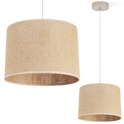 Produktbild von Pendelleuchte JUTA aus Jute mit beigefarbenem Schirm Ø20 cm 1-flammig E27