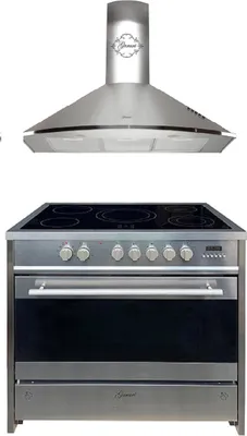 Produktbild von Gurari Elektro-Standherd GCH E 912 X + GCH 046 IS Dunstabzugshaube 90 cm