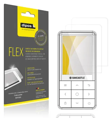 Produktbild von 2x Schutzfolie für Oakcastle MP300 Folie, 100% Displayabdeckung, dipos Flex